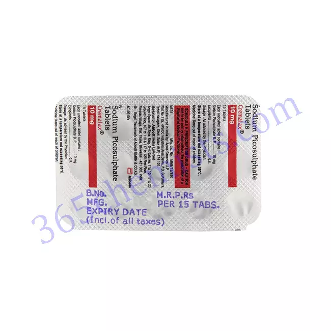 CREMALAX 10 MG TABLET 15 CREMALAX 10 MG TABLET 15