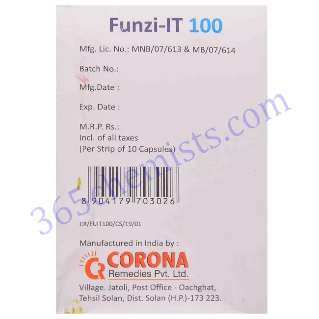 FUNZI IT 100 MG CAPSULE 10 FUNZI IT 100 MG CAPSULE 10
