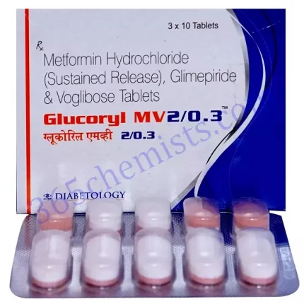 GLUCORYL MV 2+0.3 2+500+0.3MG TABLET 15