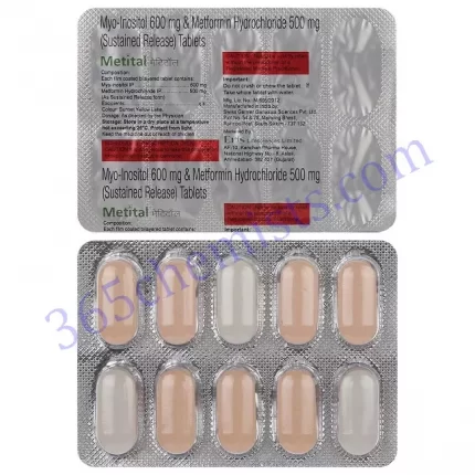 METITAL 600 500 MG TABLET 10