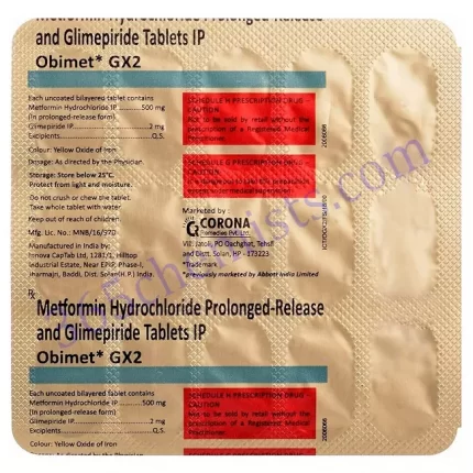 OBIMET-GX 2+500MG TABLET 15S