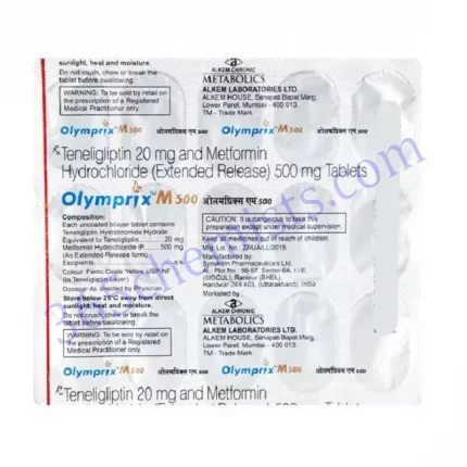 OLYMPRIX M 20+500 MG TABLET 15