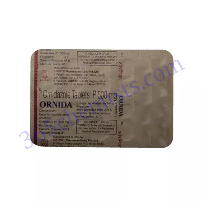 ORNIDA 500 MG TAB 10 TAB ORNIDA 500 MG TAB 10 TAB