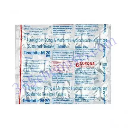 TENEBITE M 20+500MG TABLET 15