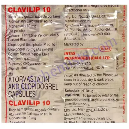 CLAVILIP 10 75 MG CAPSULE 15.