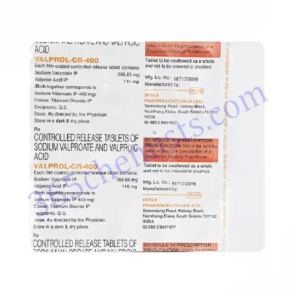 VALPROL CR 400 MG TABLET 15
