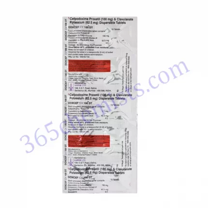 DOXCEF CV DT 100MG TAB 10TAB