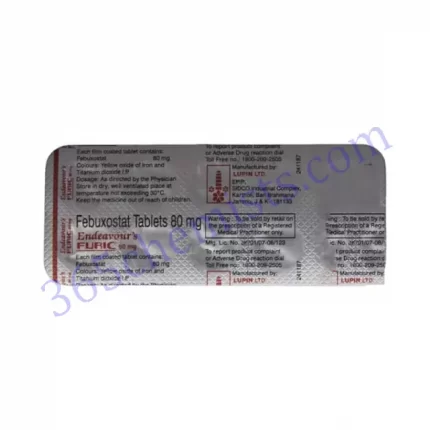 ENDEAVOUR S FURIC 80MG 10 TAB