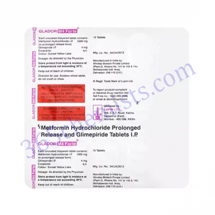 GLADOR M 4 FORTE ( 10 X 15 ) TAB 15TAB