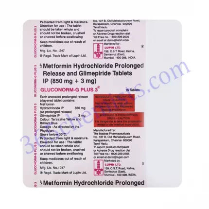 GLUCONORM G PLUS 3 TAB 10 TAB