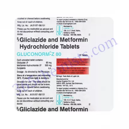GLUCONORM Z 80 15 TAB