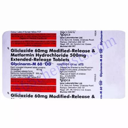 GLYCINORM M 60 OD 60 500MG TABLET 10