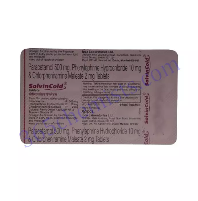 SOLVIN COLD 500 10 2 MG TABLET 10 SOLVIN COLD 500 10 2 MG TABLET 10