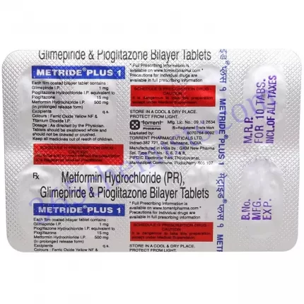 METRIDE PLUS 1MG TAB 10 TAB