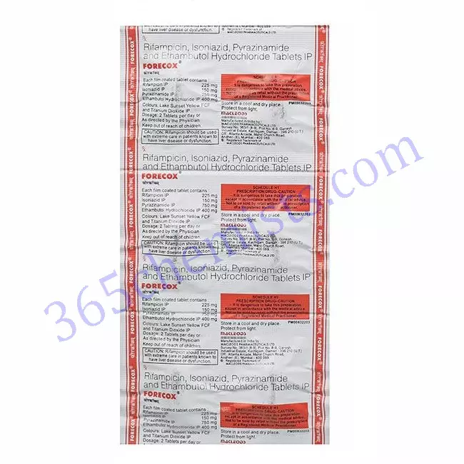 FORECOX 225+150+400+750 MG TABLET 6 FORECOX 225+150+400+750 MG TABLET 6