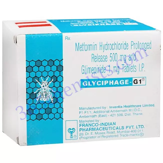 GLYCIPHAGE G 1 500 MG TABLET 10 GLYCIPHAGE G 1 500 MG TABLET 10