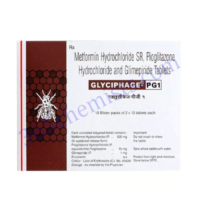 GLYCIPHAGE P G1 1 500 15MG TABLET SR 15 GLYCIPHAGE P G1 1 500 15MG TABLET SR 15