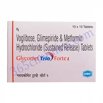 GLYCOMET TRIO FORTE 1 0.2+1000+2 MG TABLET SR 10