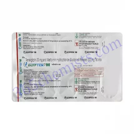 GLYPTEN M 20 500 MG TABLET 10