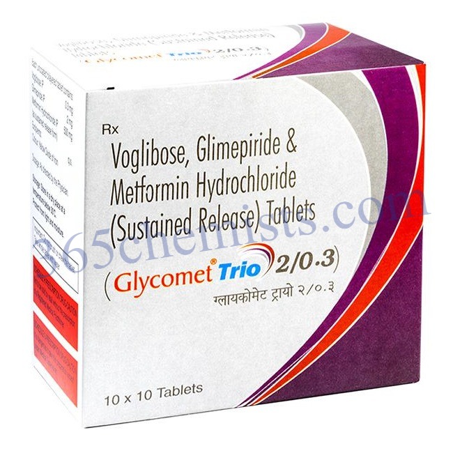 Glycomet Trio 20.3mg Tablet-ink Glycomet Trio 2/0.3mg Tablet