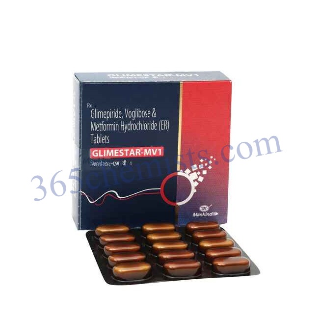 Glimestar MV 1mg500mg0.2mg Tablet-ink Glimestar MV 1mg/500mg/0.2mg Tablet